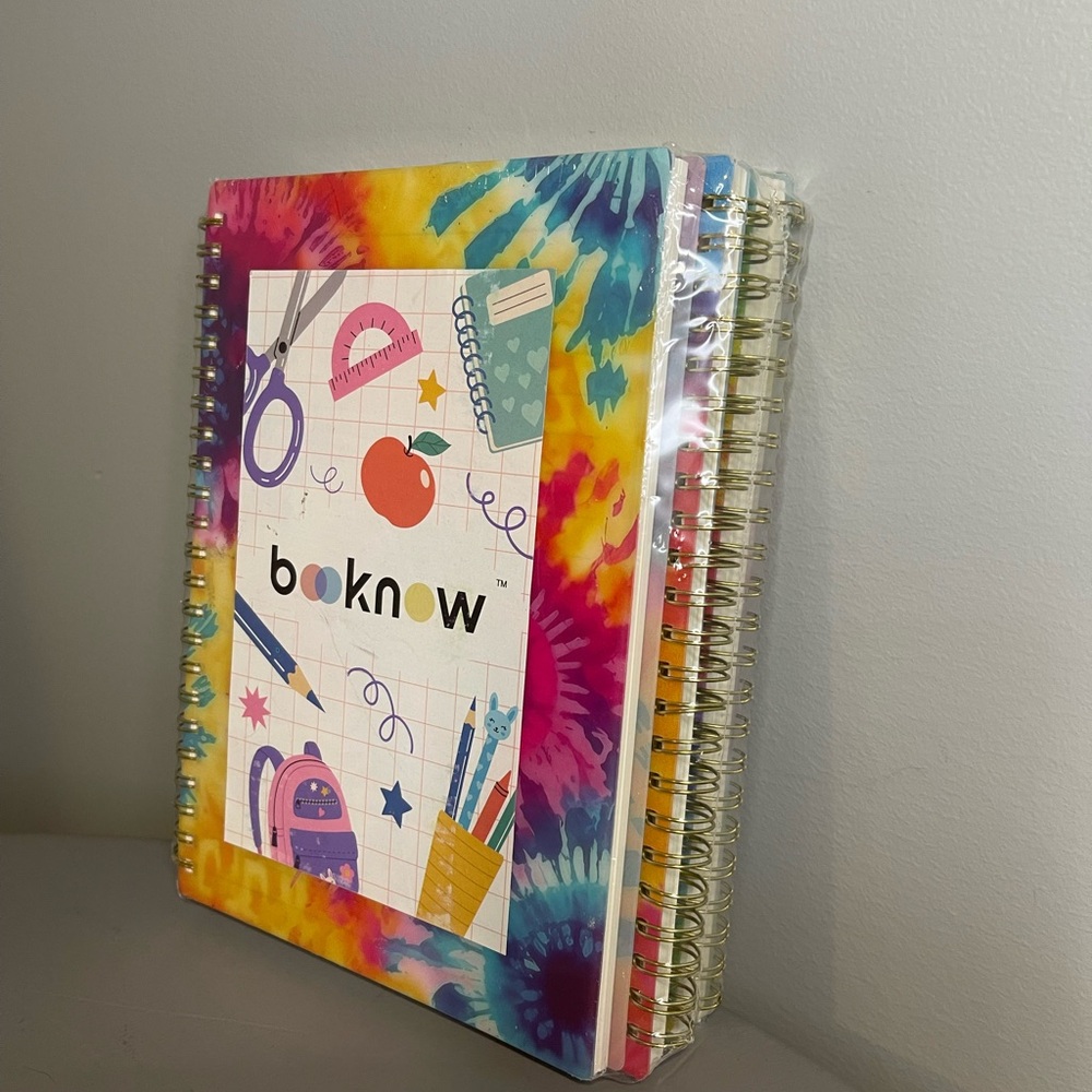 Set Of 4 Hardcover Tie Dyed Spiral Notebooks / Journals